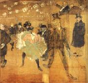 Henri de toulouse-lautrec Dancing at he Moulin Rouge oil